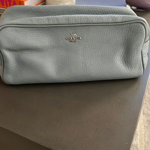 COACH Blue Leather Toiletry Dopp Kit (used)